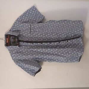 COMPANY EIGHTY ONE light blue/wht short sleeve button down shirt